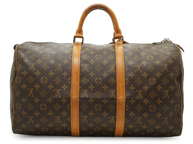 Louis Vuitton Borsa da viaggio Keepall 50 in tela monogram marrone vintage - vista 2