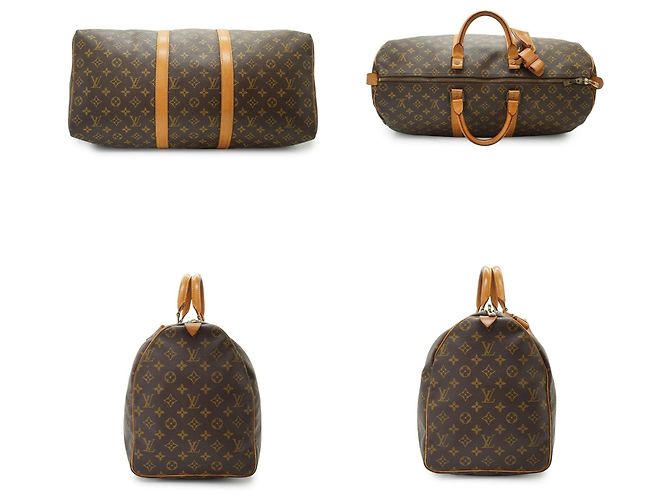 Louis Vuitton Borsa da viaggio Keepall 50 in tela monogram marrone vintage - vista 4