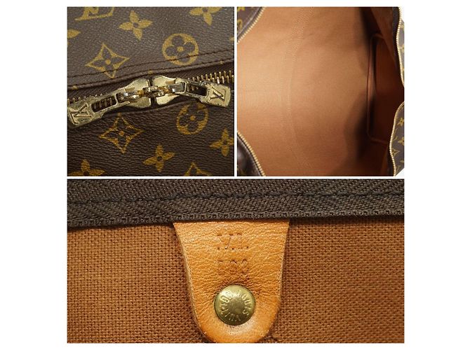 Louis Vuitton Borsa da viaggio Keepall 50 in tela monogram marrone vintage - vista 6