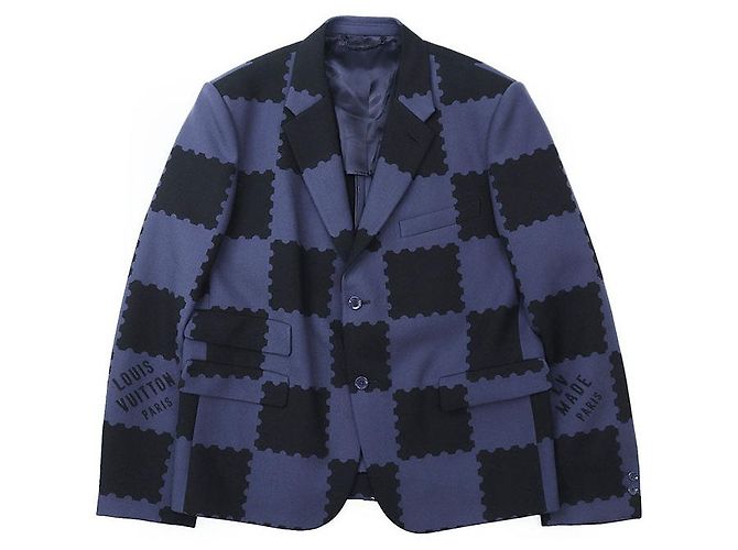 Chaqueta de lana Louis Vuitton LV MADE PARIS Damier Negro Azul - vista 11