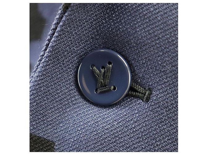 Chaqueta de lana Louis Vuitton LV MADE PARIS Damier Negro Azul - vista 12