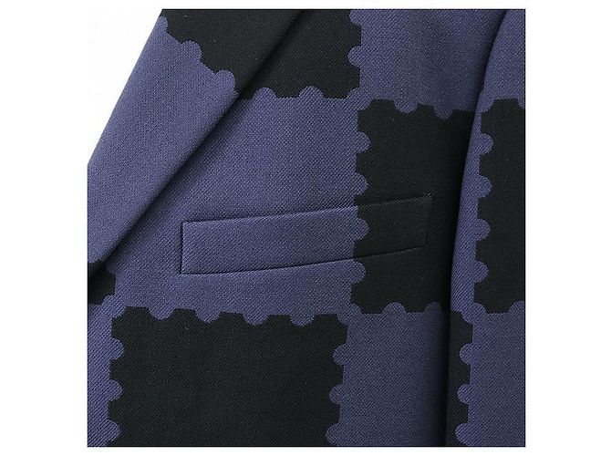 Chaqueta de lana Louis Vuitton LV MADE PARIS Damier Negro Azul - vista 13
