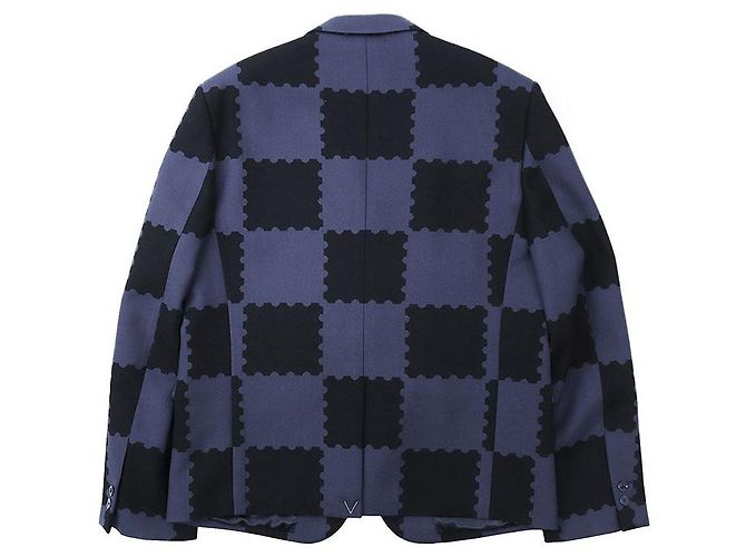 Chaqueta de lana Louis Vuitton LV MADE PARIS Damier Negro Azul - vista 17