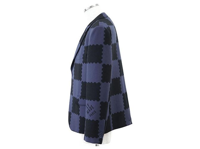 Chaqueta de lana Louis Vuitton LV MADE PARIS Damier Negro Azul - vista 4