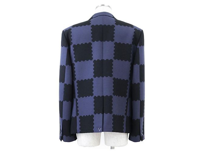 Chaqueta de lana Louis Vuitton LV MADE PARIS Damier Negro Azul - vista 6
