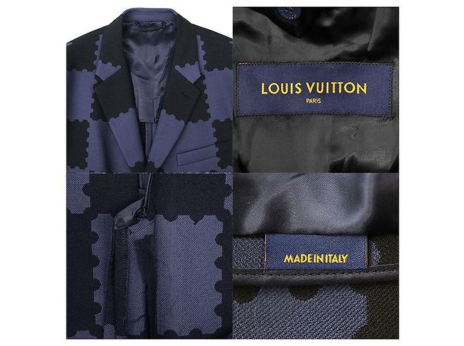Chaqueta de lana Louis Vuitton LV MADE PARIS Damier Negro Azul - vista 9