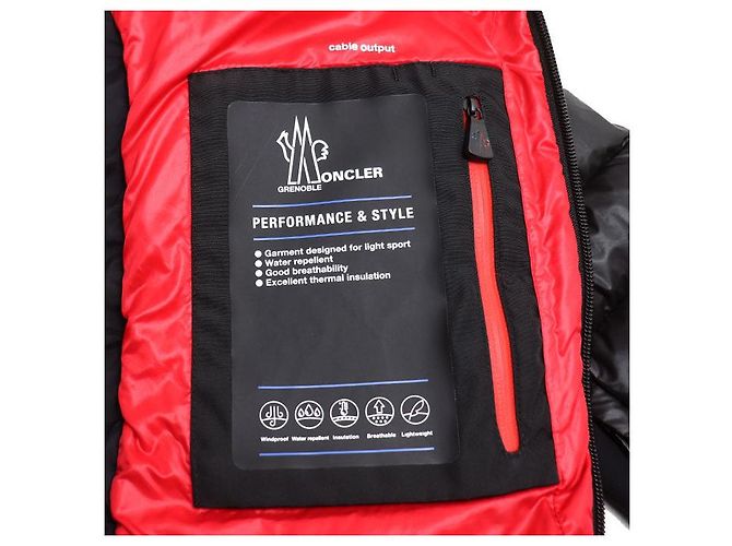 Giacca Moncler CANMORE Nero Rosso - vista 7