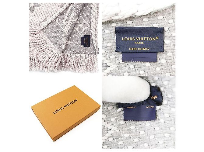 Sciarpa Louis Vuitton Logomania Monogram in lana e seta Marrone - vista 10