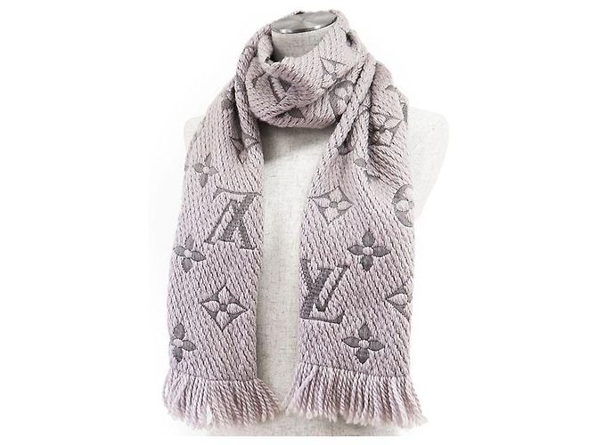 Sciarpa Louis Vuitton Logomania Monogram in lana e seta Marrone - vista 2