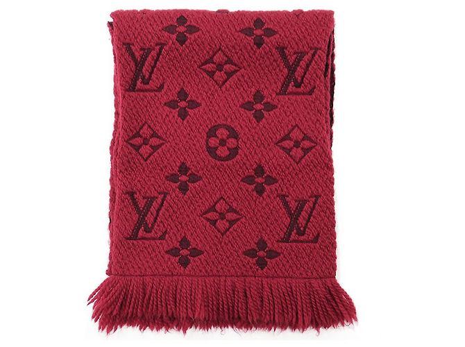 Sciarpa Louis Vuitton Logomania Monogram in lana e seta Rosso - vista 5