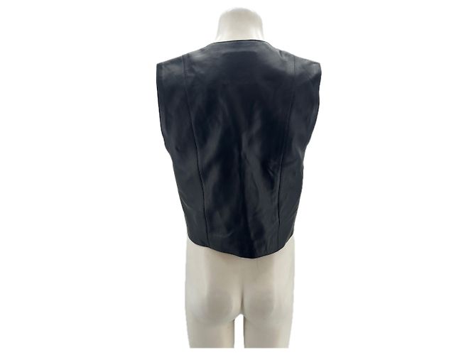 Massimo Dutti Lederjacke Schwarz - Ansicht 2