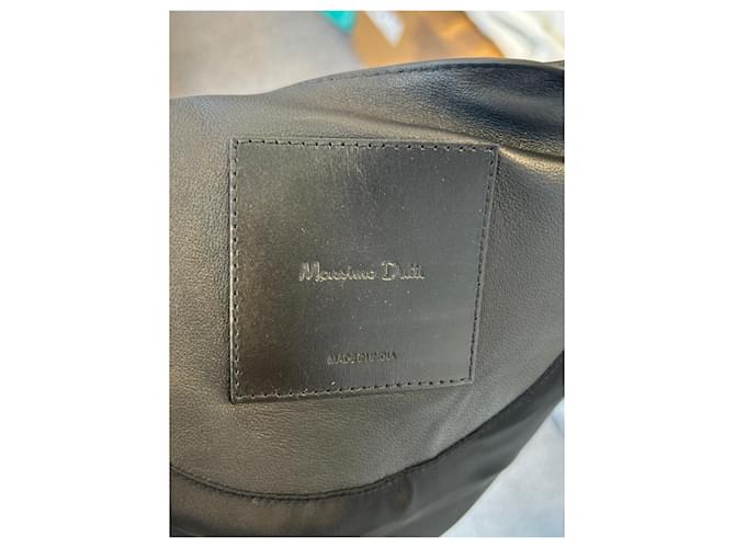 Massimo Dutti Lederjacke Schwarz - Ansicht 5