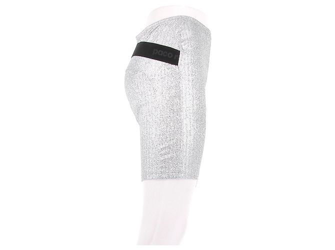 Pantaloncini ciclista Paco Rabanne argento viscosa - vista 3