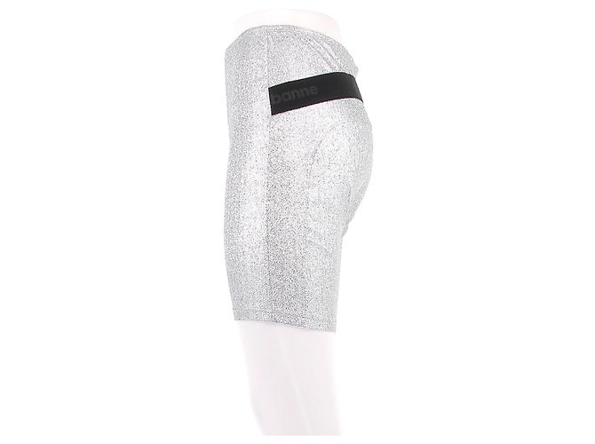 Pantaloncini ciclista Paco Rabanne argento viscosa - vista 4