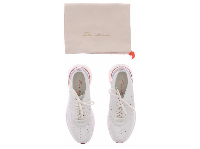Santoni Sneakers in pelle bianca Easy Bounce Bianco - vista 7
