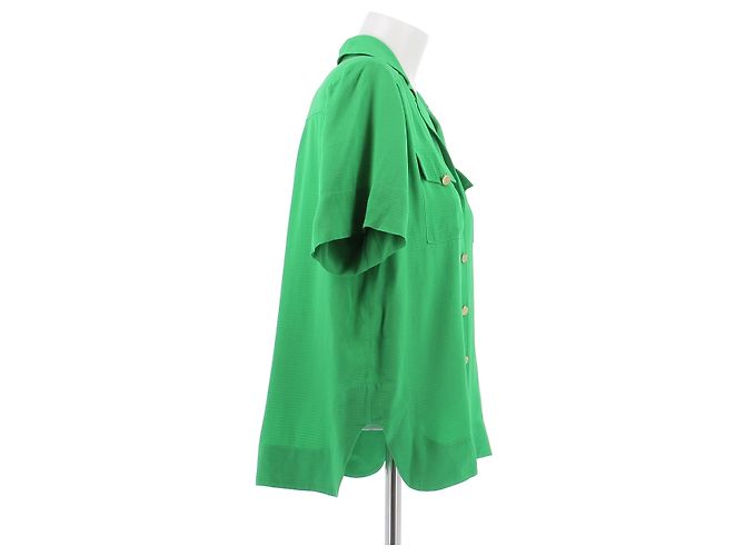Camisa Ganni verde de viscosa - vista 4