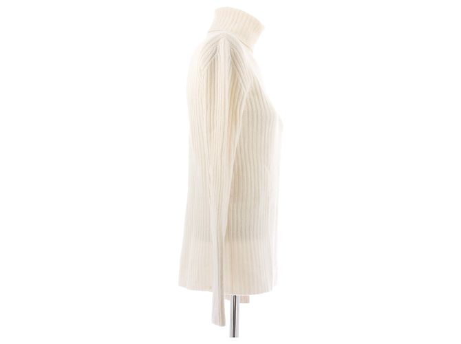 Saint Laurent Cuello alto beige de lana - vista 3