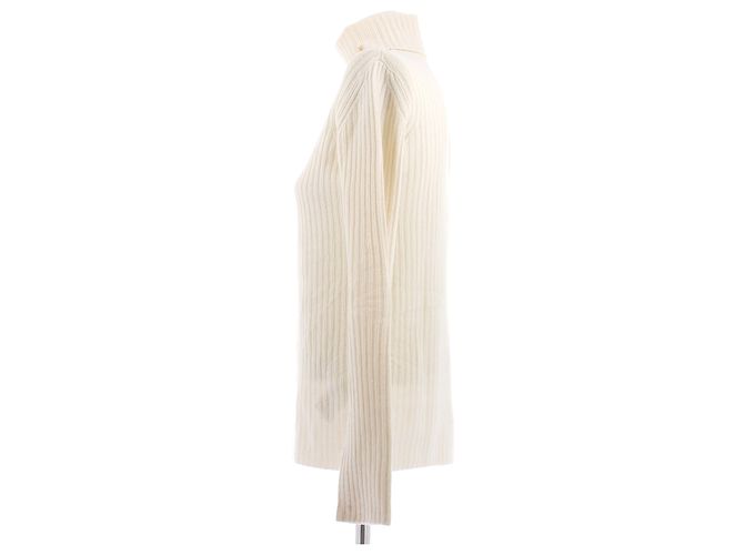 Saint Laurent Cuello alto beige de lana - vista 4