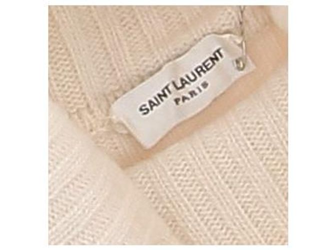 Saint Laurent Cuello alto beige de lana - vista 5