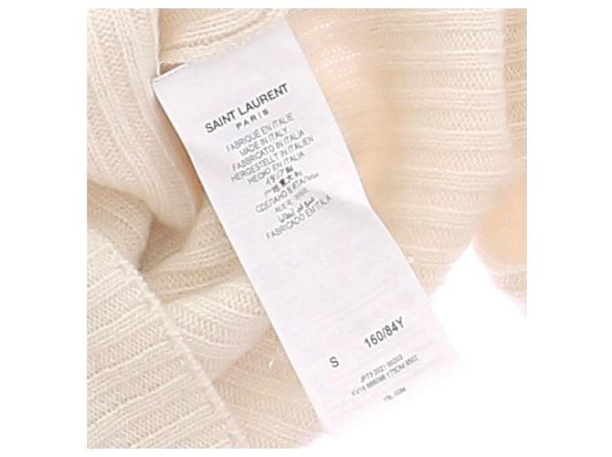 Saint Laurent Cuello alto beige de lana - vista 6