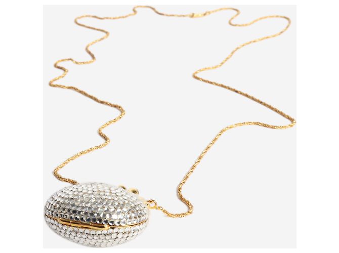 Judith Leiber Collana portapillole in oro e cristalli Swarovski Chateline D'oro - vista 3