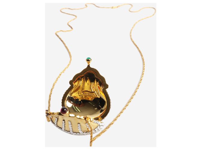 Judith Leiber Collana portapillole in oro e cristalli Swarovski Chateline D'oro - vista 4