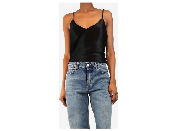 Jil Sander Camisole aus schwarzem Samt - Größe UK 6 - Ansicht 3
