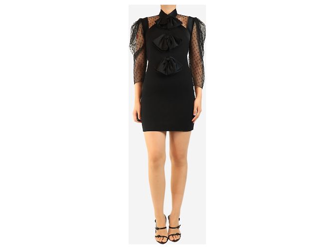 Givenchy Schwarzes Mini-Tüllkleid mit langen Ärmeln - Größe UK 8 - Ansicht 3