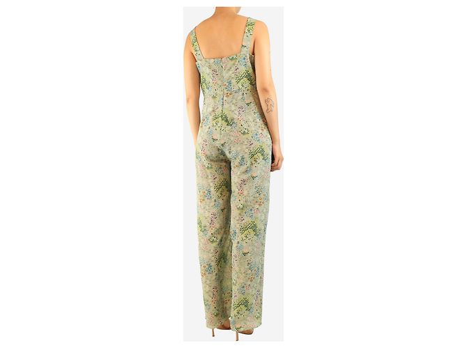 Valentino Macacão de seda sem mangas com estampa floral verde - tamanho UK 10 - vista 2