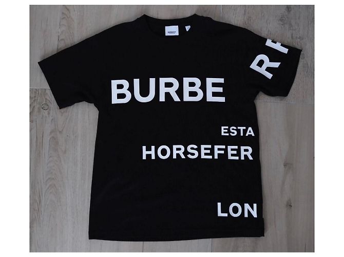 Camiseta de algodón con estampado Burberry Horseferry Negro - vista 2