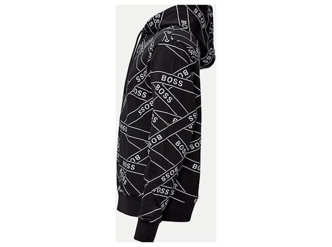 Hugo Boss Kapuzenpullover mit Allover-Logo Schwarz - Ansicht 3