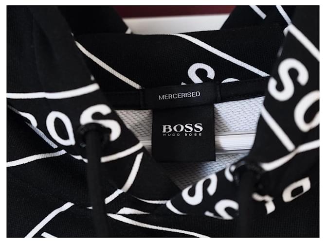 Hugo Boss Kapuzenpullover mit Allover-Logo Schwarz - Ansicht 6