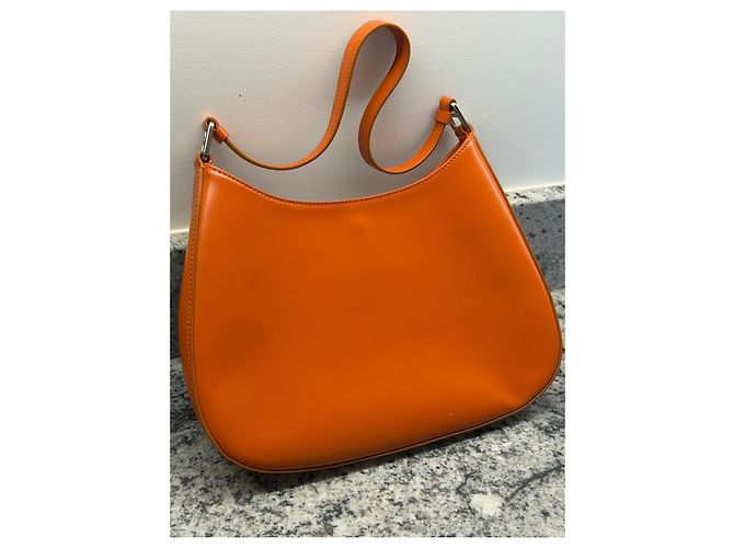 Prada Borsa a tracolla in pelle arancione Marrone Monogramma - vista 4
