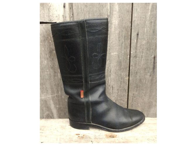 Autre Marque Botas de cuero negro Vaquero - vista 3