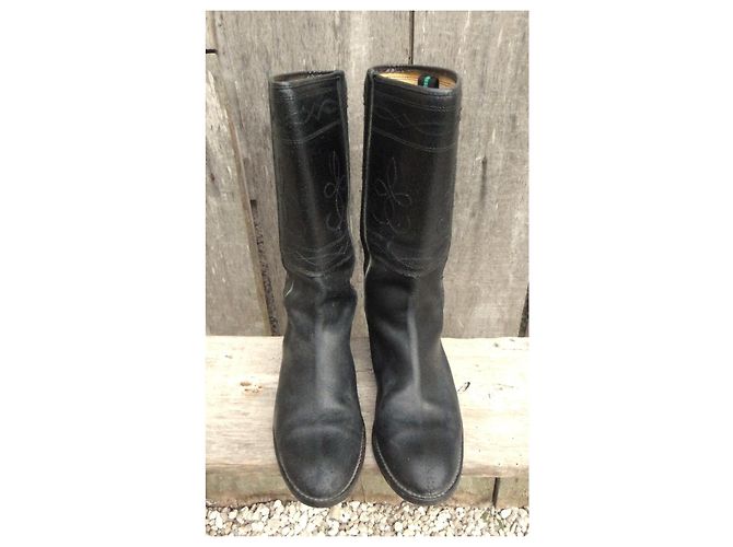 Autre Marque Botas de cuero negro Vaquero - vista 4