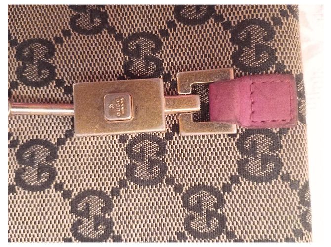 Cartera Gucci de lona monogram GG y piel burdeos Castaño - vista 12