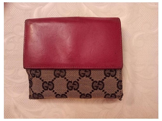 Cartera Gucci de lona monogram GG y piel burdeos Castaño - vista 2