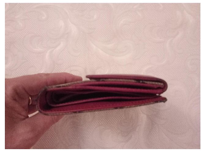 Cartera Gucci de lona monogram GG y piel burdeos Castaño - vista 4