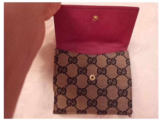 Cartera Gucci de lona monogram GG y piel burdeos Castaño - vista 6