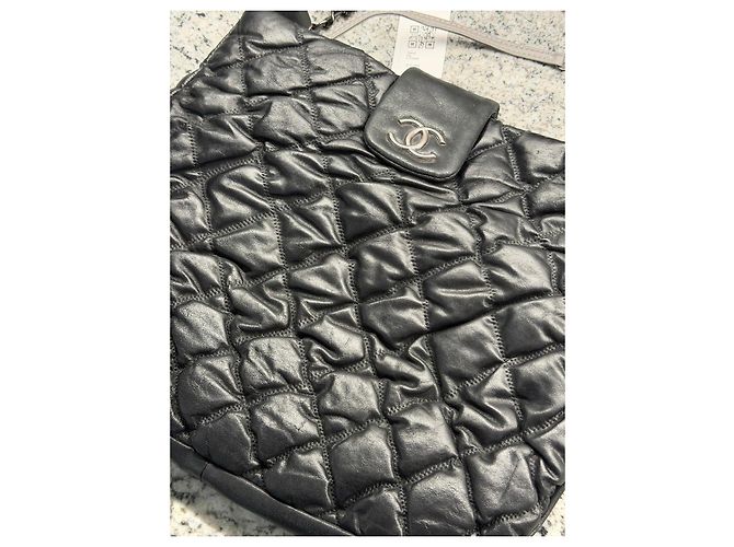 Chanel Borsa Hobo in pelle trapuntata nera Beige - vista 2