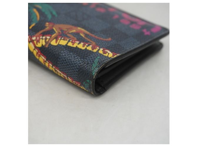 Louis Vuitton Damier Cobalt Portefeuille Brazza Long Wallet Nero Blu navy - vista 5