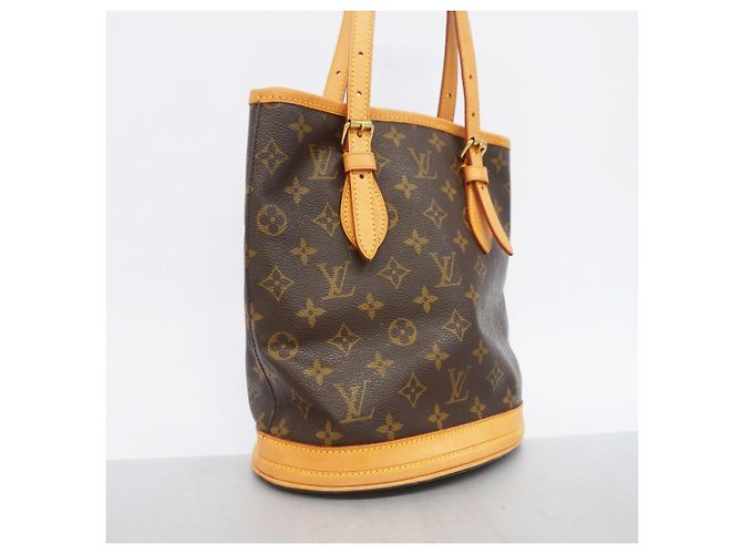 Borsa Tote Louis Vuitton Monogram Bucket PM Marrone - vista 2