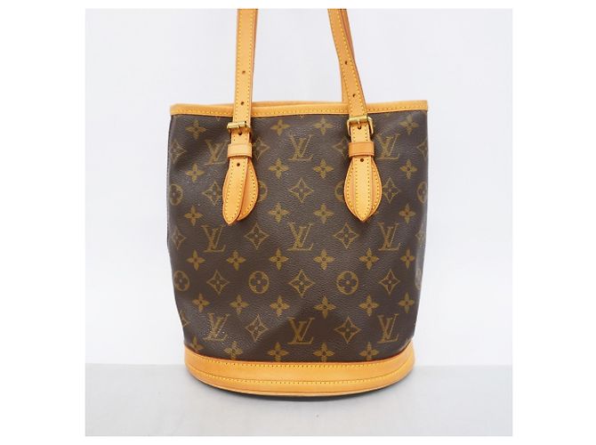 Borsa Tote Louis Vuitton Monogram Bucket PM Marrone - vista 9