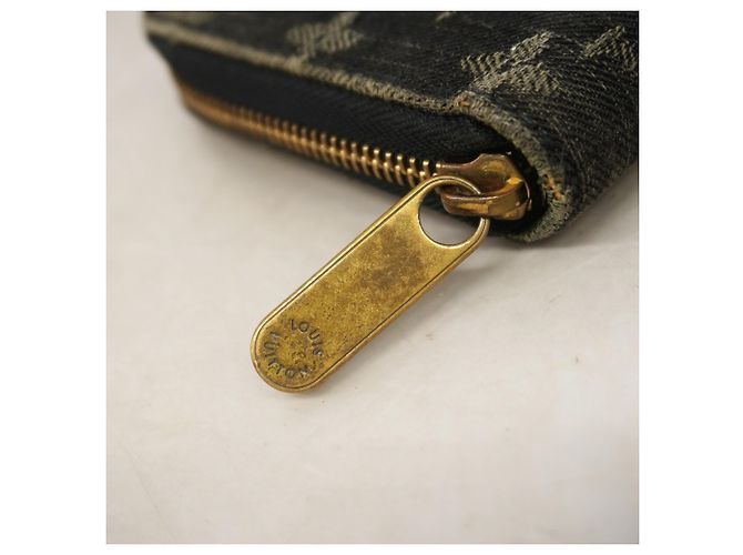 Louis Vuitton Monogram Denim Zippy Wallet Schwarz - Ansicht 8