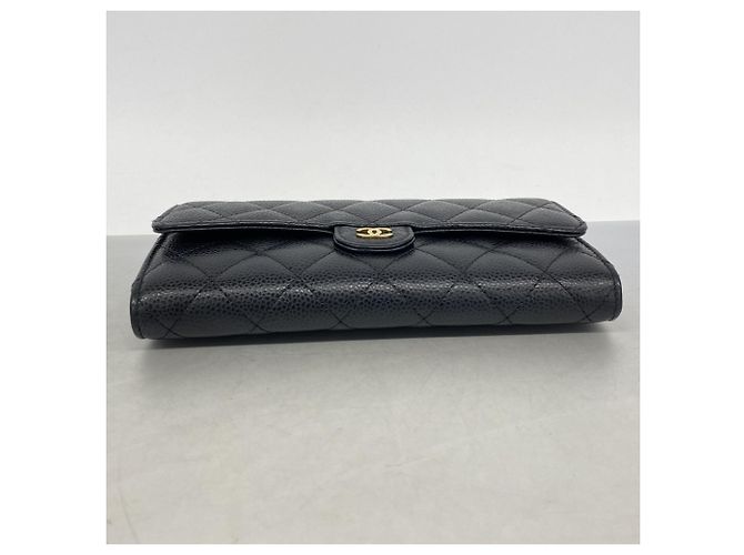 Timeless Langer schwarzer Chanel Geldbeutel - Ansicht 2