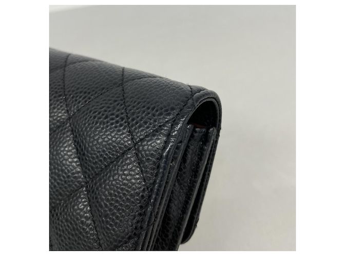 Timeless Langer schwarzer Chanel Geldbeutel - Ansicht 5