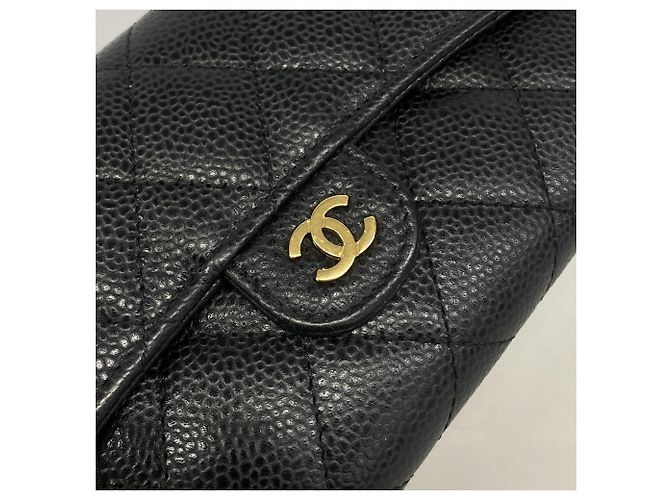Timeless Langer schwarzer Chanel Geldbeutel - Ansicht 6