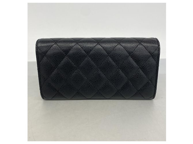Timeless Langer schwarzer Chanel Geldbeutel - Ansicht 7