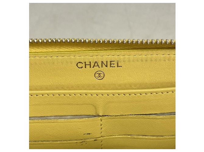 Chanel Long Wallet aus gelbem Lammleder - Ansicht 4