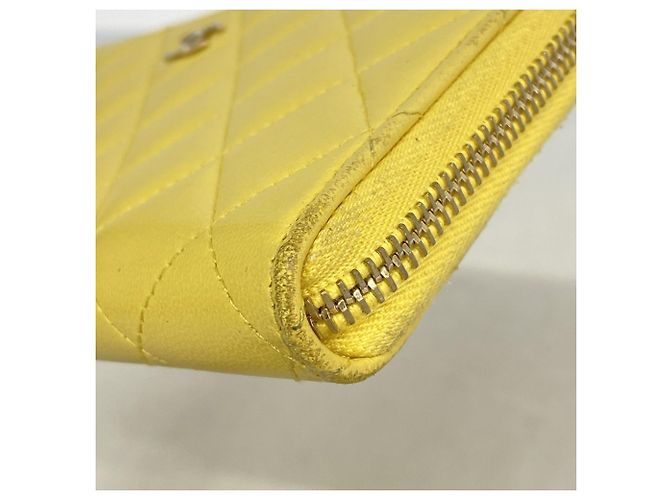 Chanel Long Wallet aus gelbem Lammleder - Ansicht 5